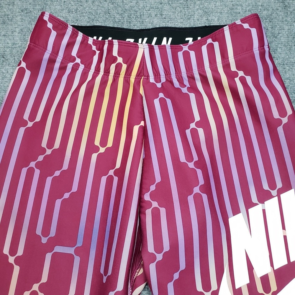 Nike International Swoosh Pants Womens S Pink Silver Geometric Pull On - Picture 3 of 13
